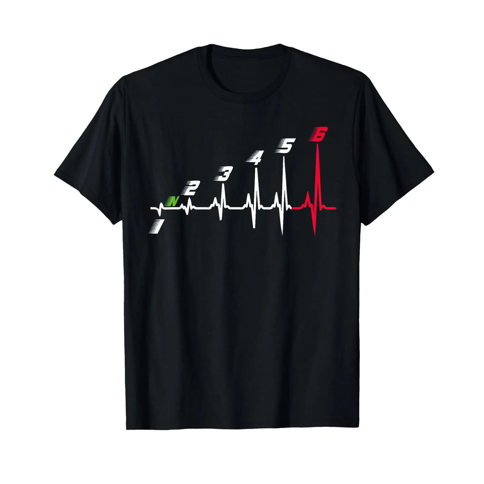 Motorcycle Gear Up Down - Camiseta Heartbeat Motorcycle Gear Shift Six