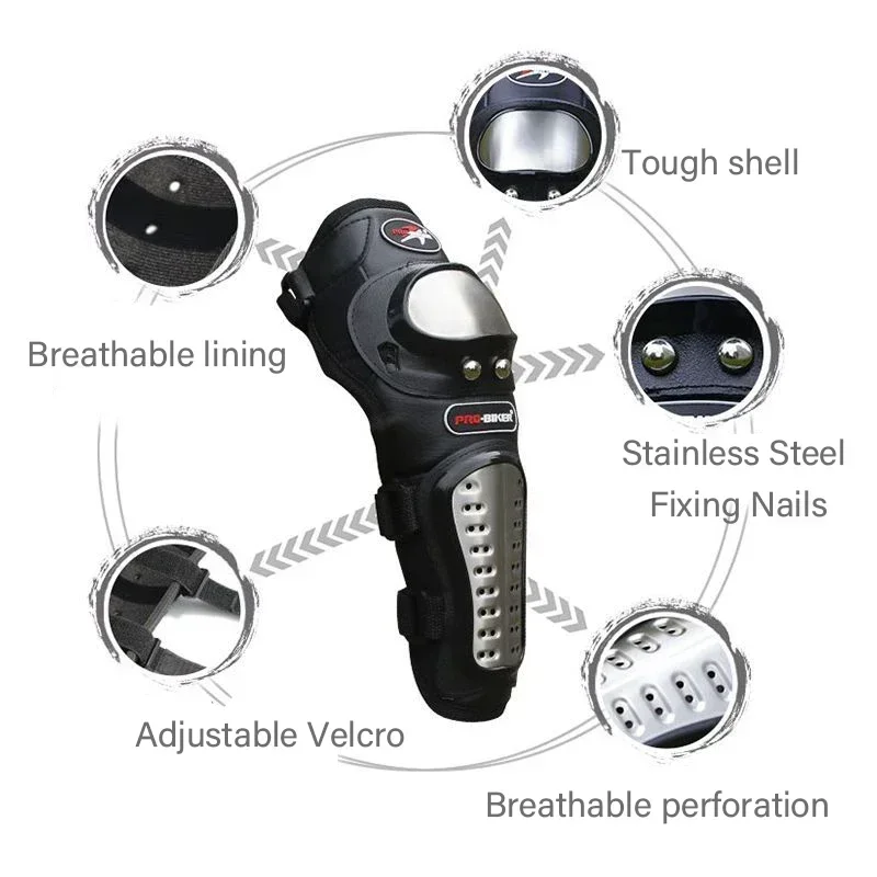 Motorcycle Gear Full Set - Joelheiras e cotoveleiras para motocicleta, conjunto