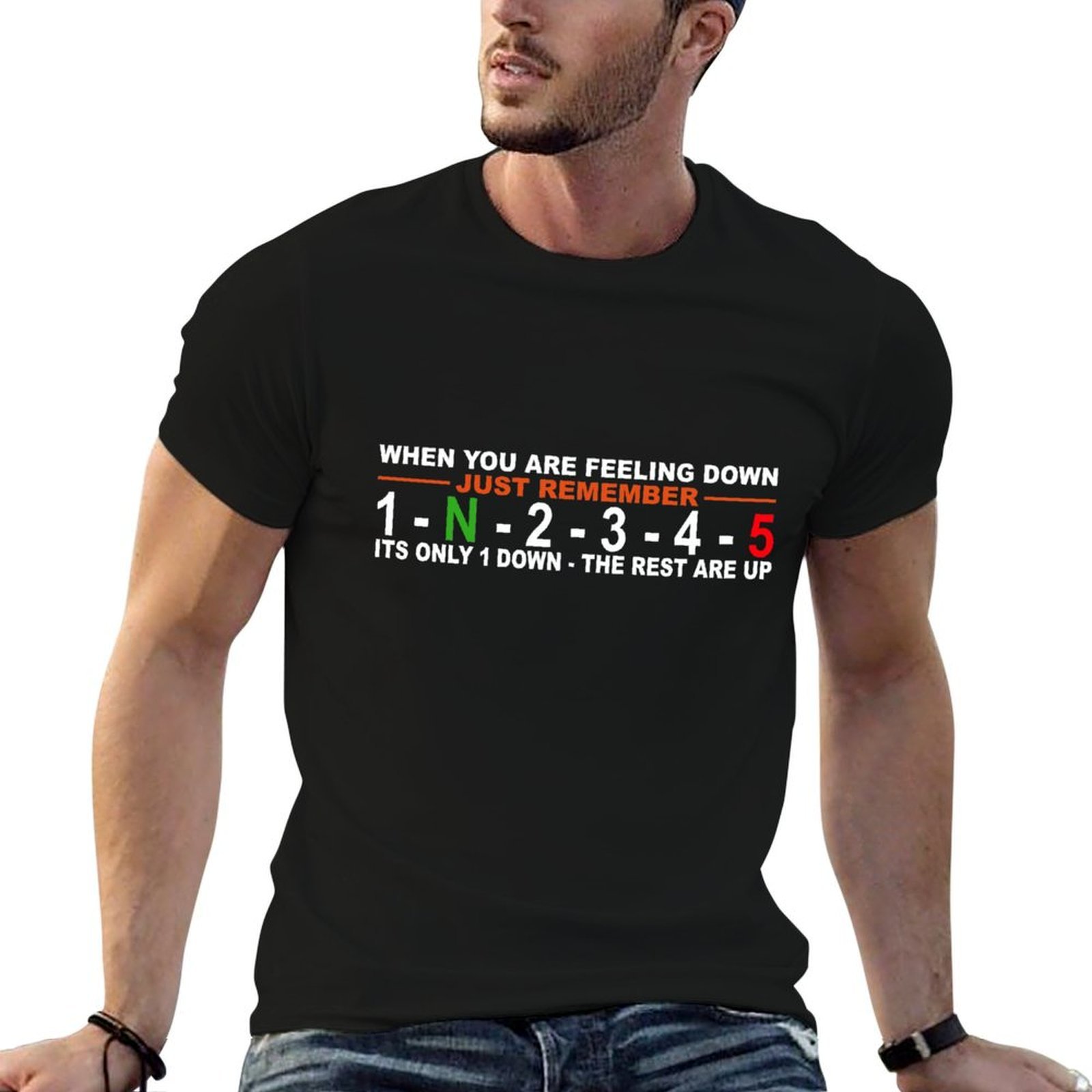 Motorcycle Gear Up Down - Camiseta para motociclistas com troca de