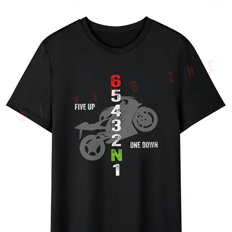 Camiseta Masculina de Algodão  - Motorcycle Gear Up Down avaliação e preço