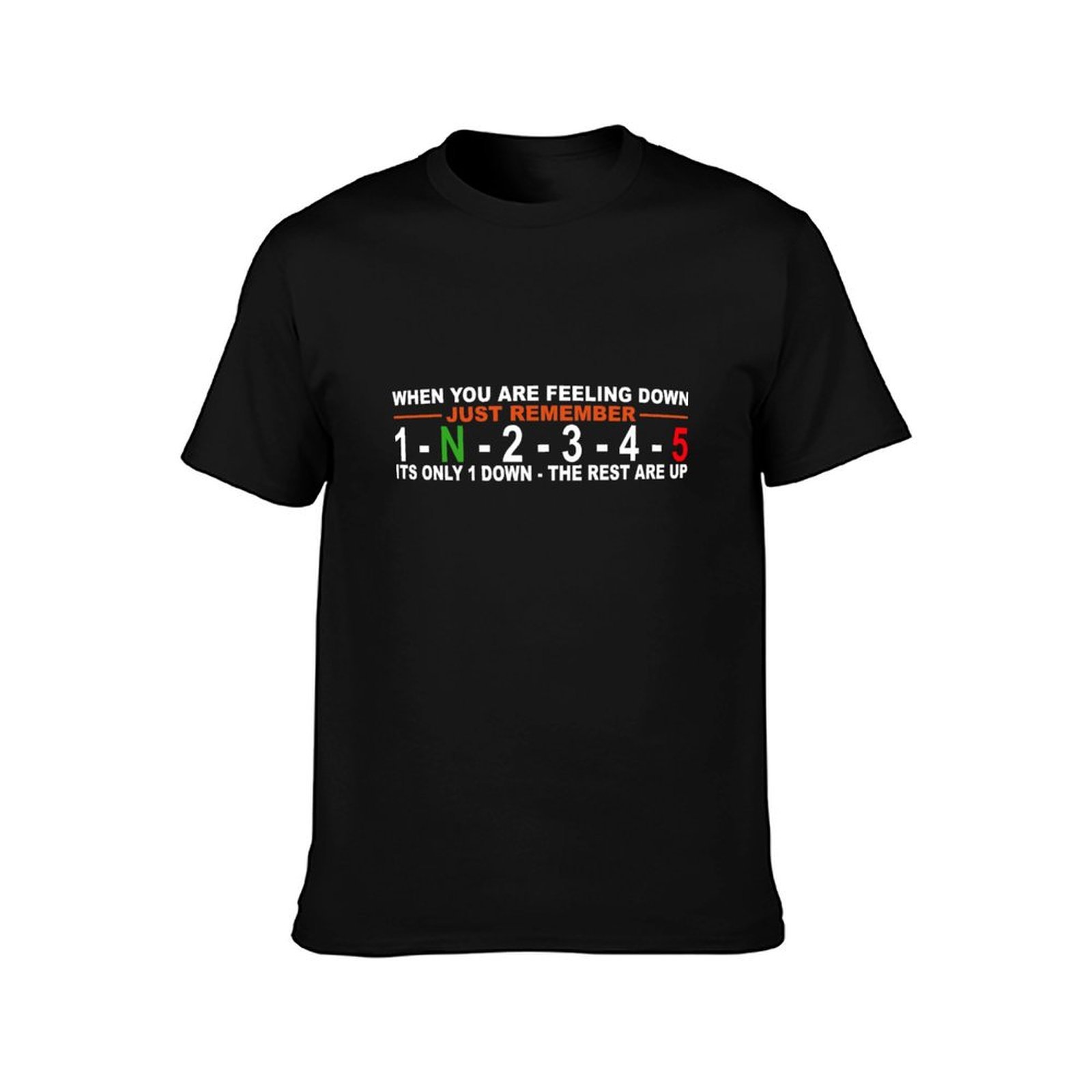 Camiseta com estampa de troca  - Motorcycle Gear Up Down avaliação e preço