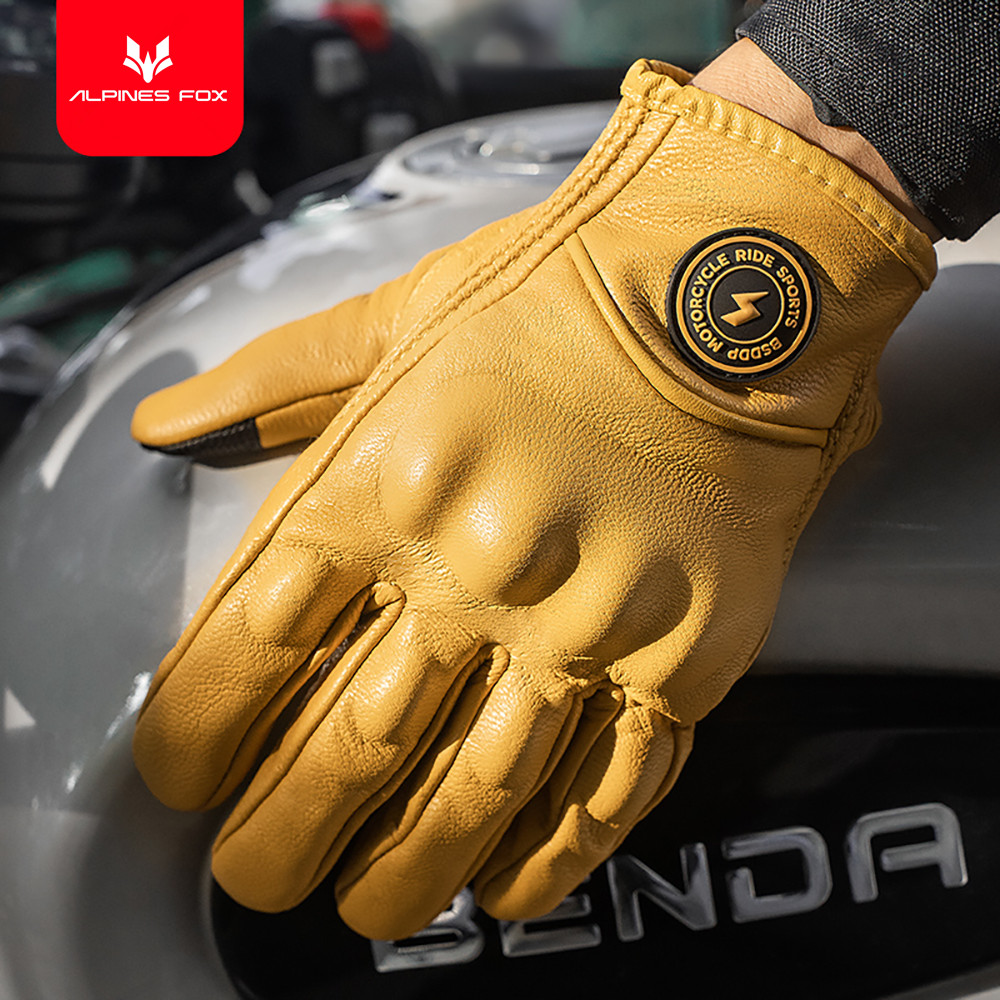 Retro luvas de couro da motoci - Motorcycle Gear Fox avaliação e preço