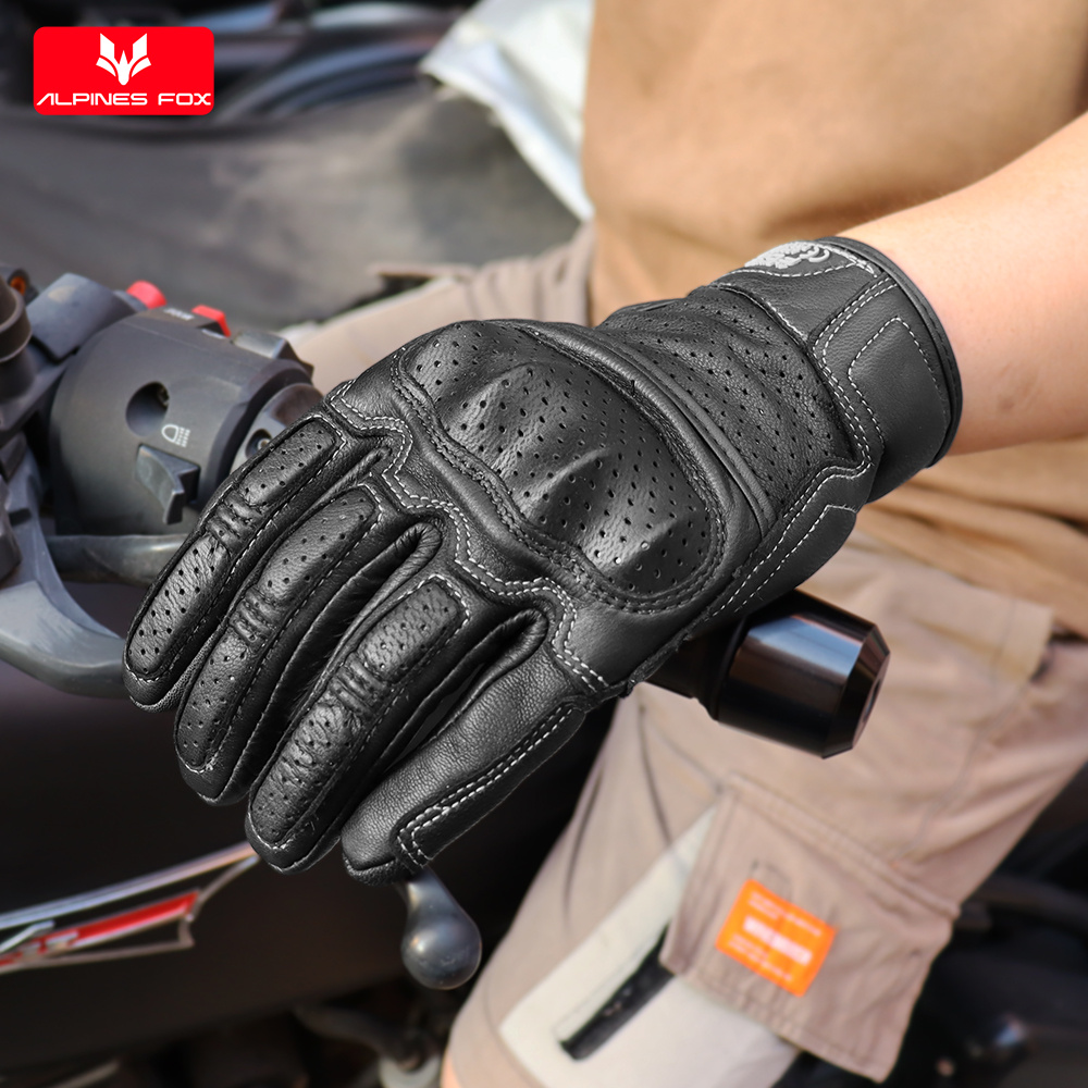 Luvas de Couro Genuíno Vintage - Motorcycle Gear Fox avaliação e preço
